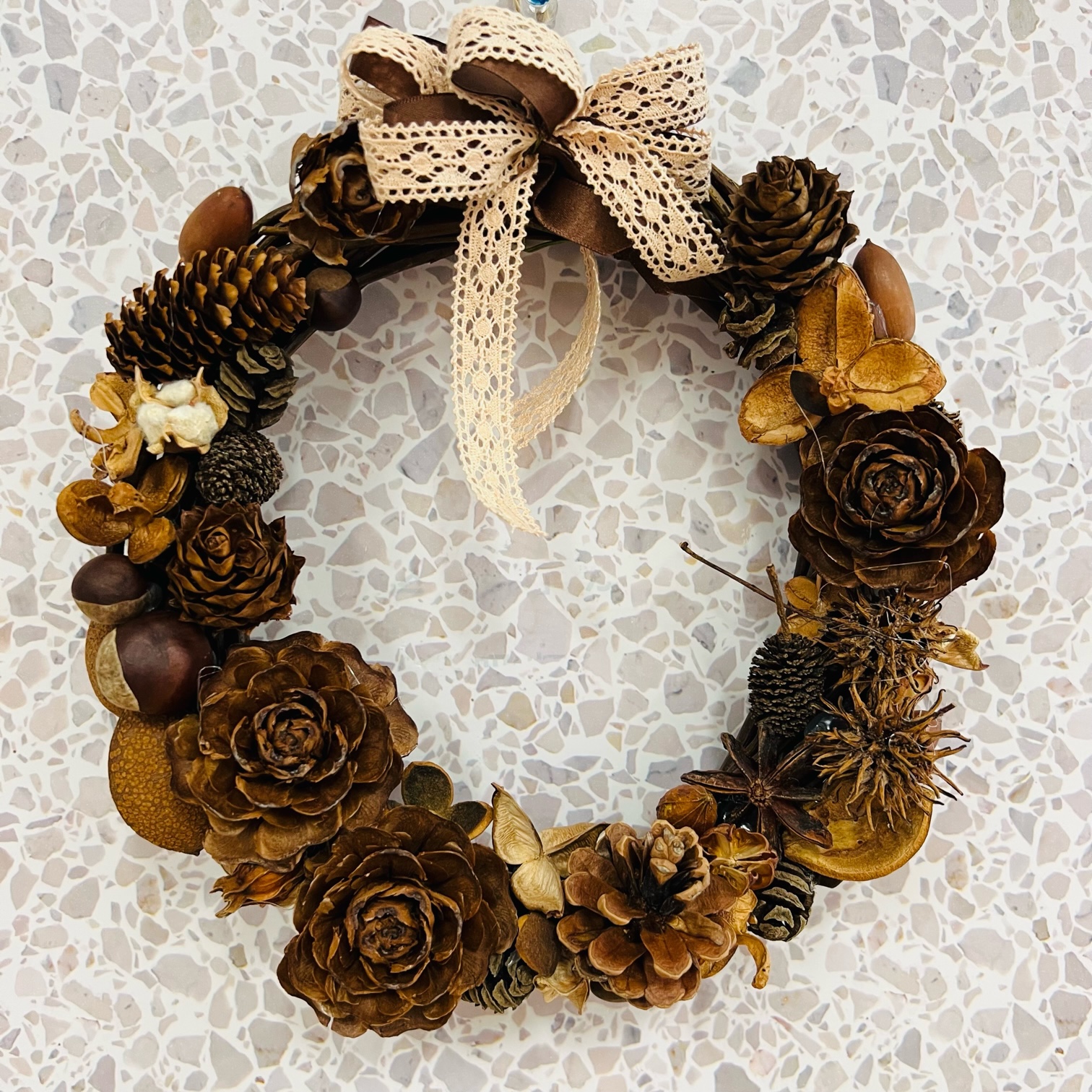 ご確認用マートルの実とポポラスベリーのスクエアリース