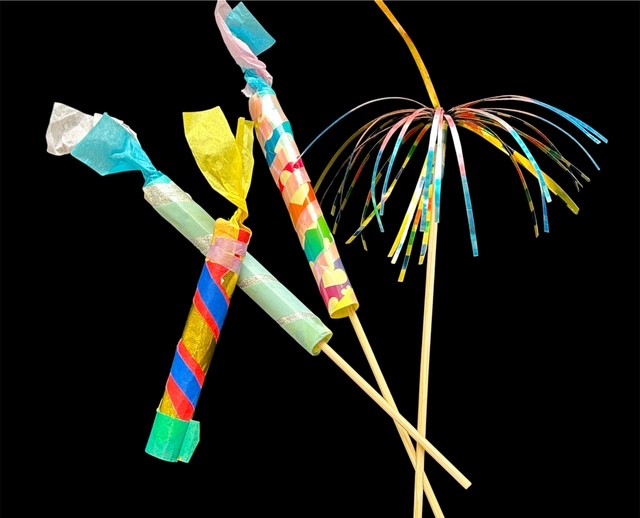 季節のわくわく工作「キラキラ花火を作ろう」